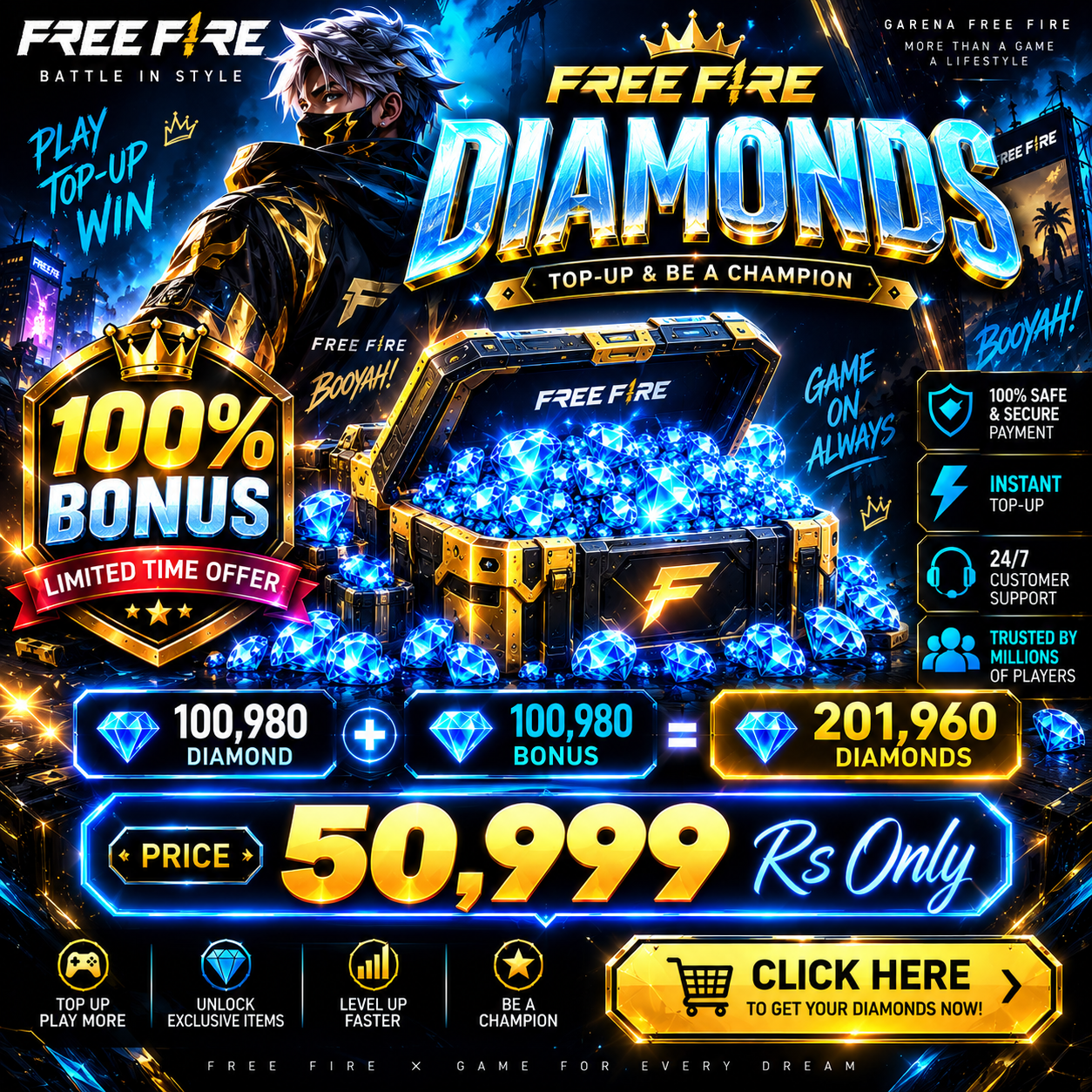 Free Fire 201,960 Diamonds