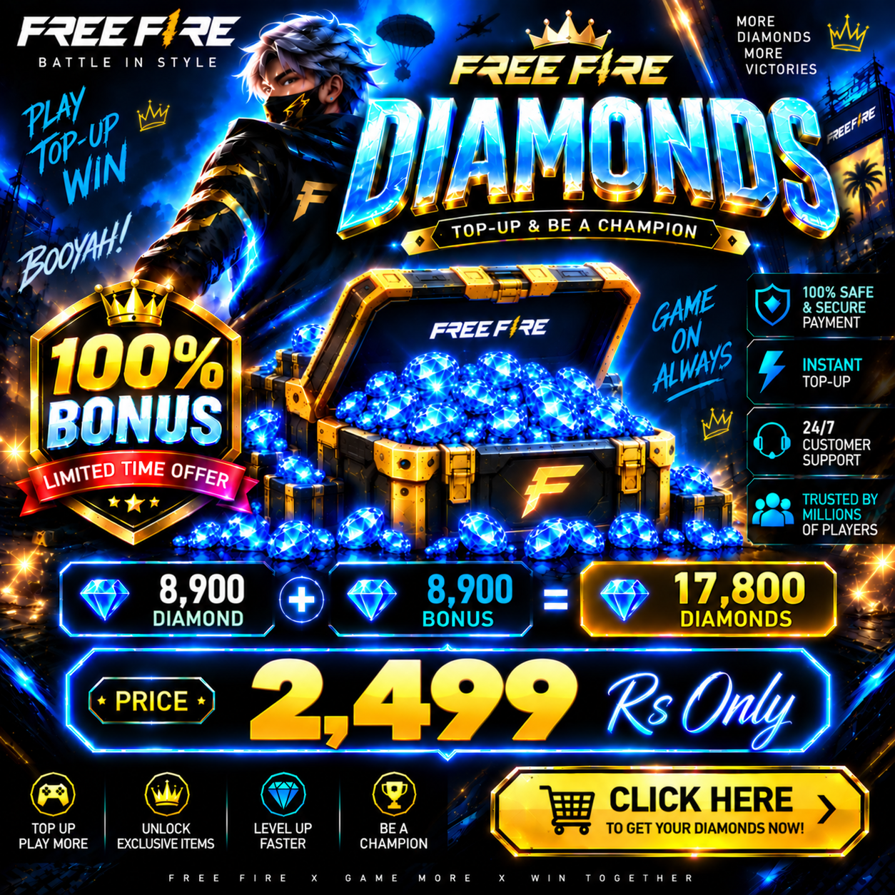 Free Fire 17,800 Diamonds