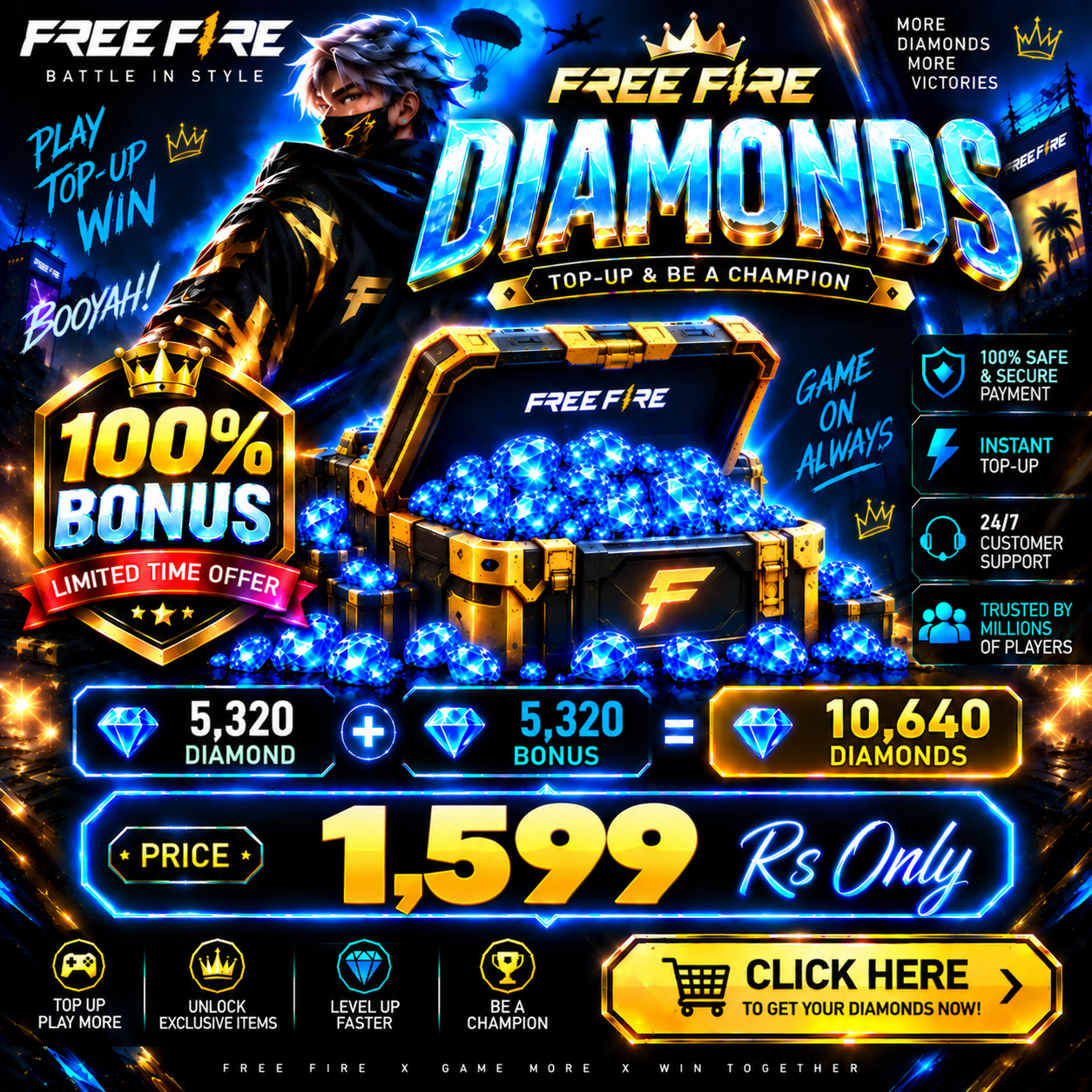 Free Fire 10,640 Diamonds