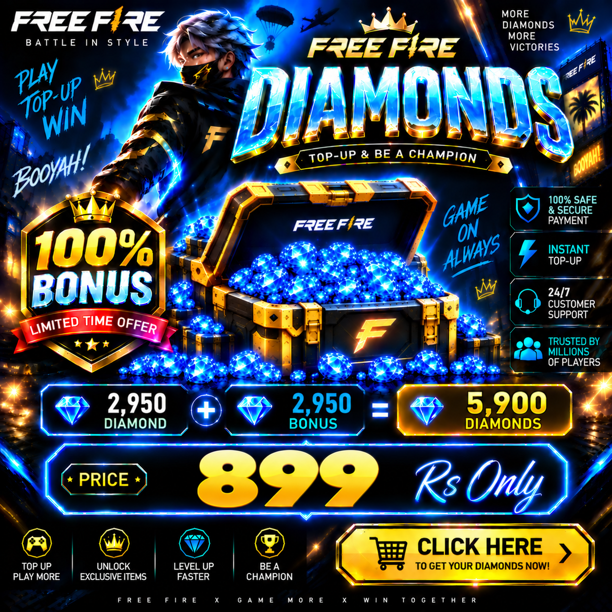 Free Fire 5,900 Diamonds