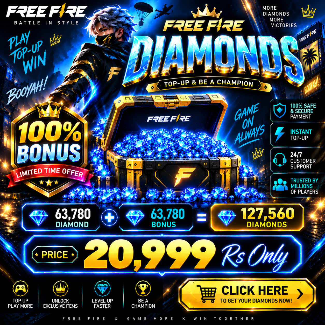 Free Fire 127,560 Diamonds