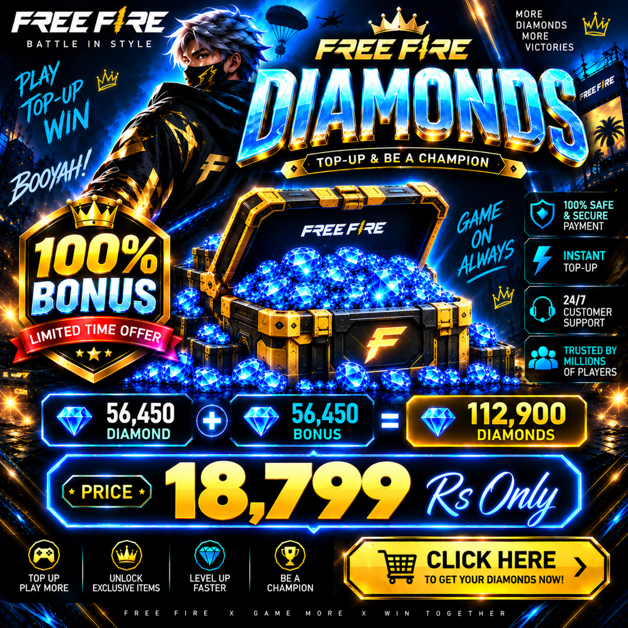 Free Fire 112,900 Diamonds