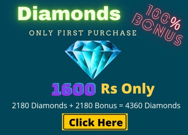 Top Up 2180 Diamonds + 2180 Bonus = 4360 💎