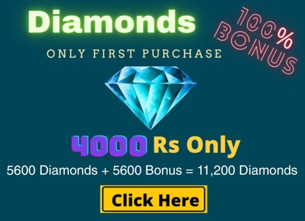 Top Up 5600 Diamonds + 5600 Bonus = 11,200 💎