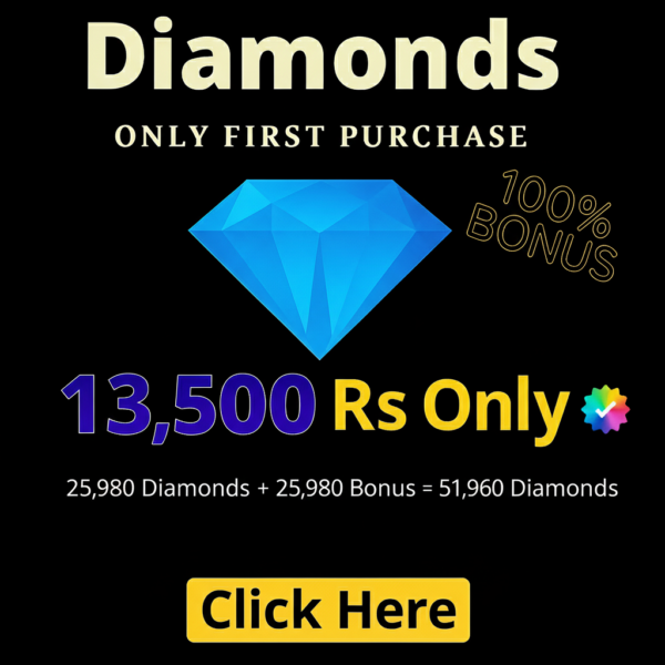 Top Up 25,980  Diamond   +  25,980   Bonus  =   51,960   💎